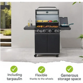 Premium 4-Burner Gas BBQ Grill – High-Performance Outdoor Barbecue with Side Burners & Storage